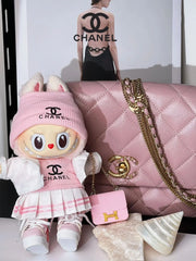 LABUBU Clothes Chanel Pink Pleated Skirt Outift